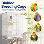 VIVOHOME 54 Inch Wrought Iron Large Bird Flight Cage - Image 6