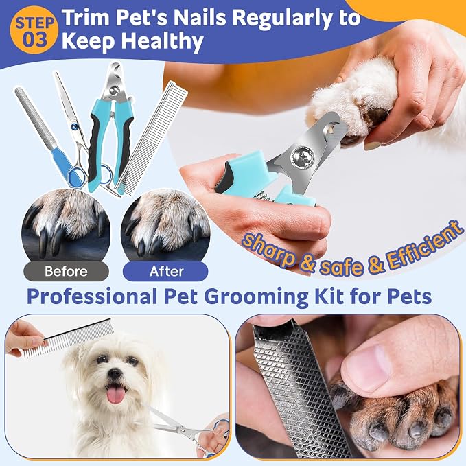 Bath Grooming Kit for Pets, Dog and Cat Grooming Supplies, Dematting Comb for - Image 5