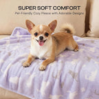 Luciphia 1 Pack 3 Dog Printed Fleece Pet Blankets Washable，Soft Warm Throw - Image 3