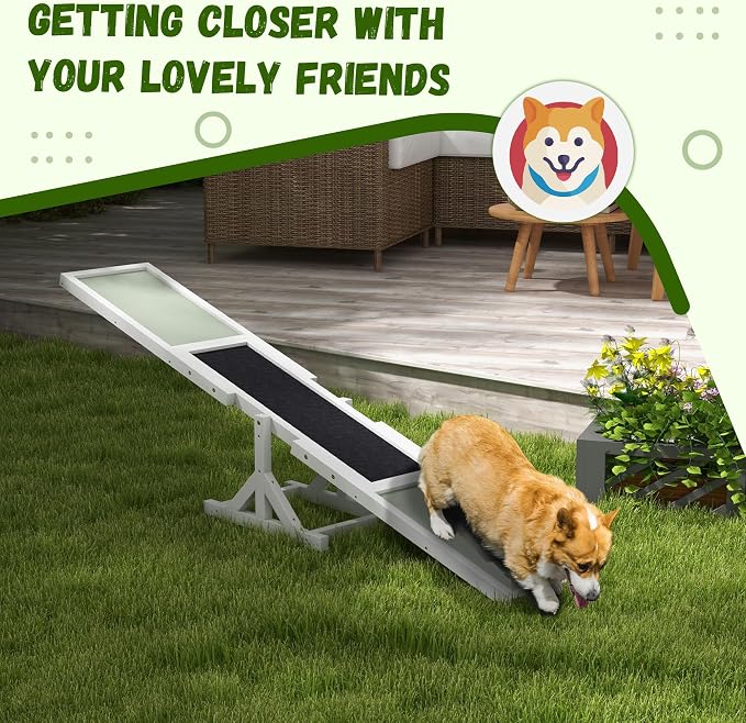 PawHut Wooden Dog Agility Seesaw - Image 5