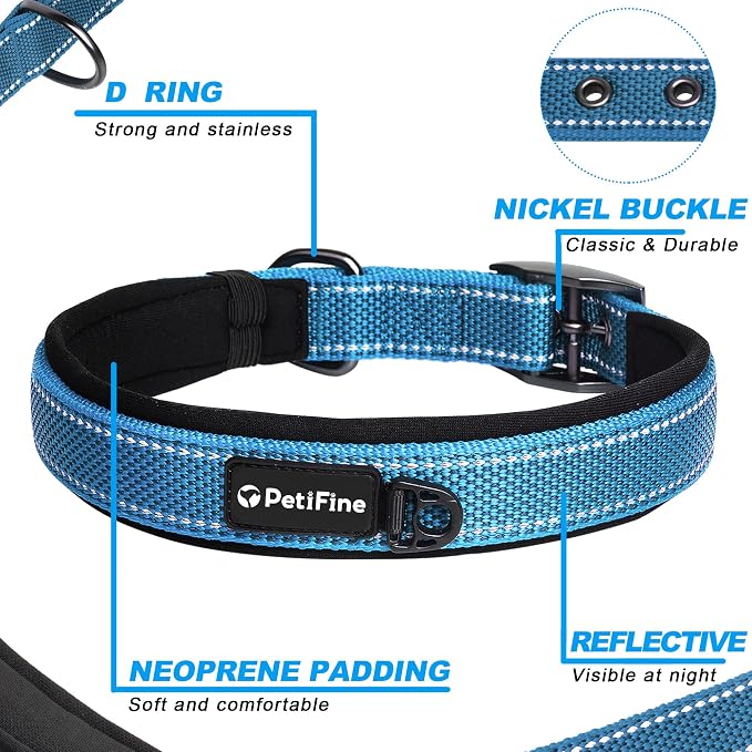 PetiFine Neoprene Padded Dog Collar, Heavy Duty Comfort Dog Collar - Image 3