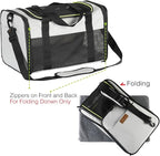 Cat Carrier - Portable Foldable Dog Pet Carrier, Soft-Sided Pet Bag up to 15 Lbs - Image 7