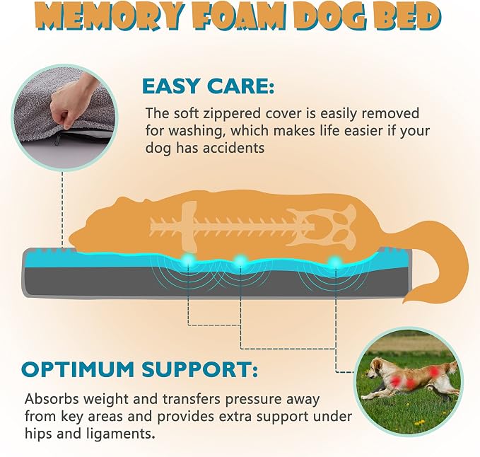 Orthopedic Extra Large Dog Bed for Large Dogs, 41 inches XL Washable - Image 2
