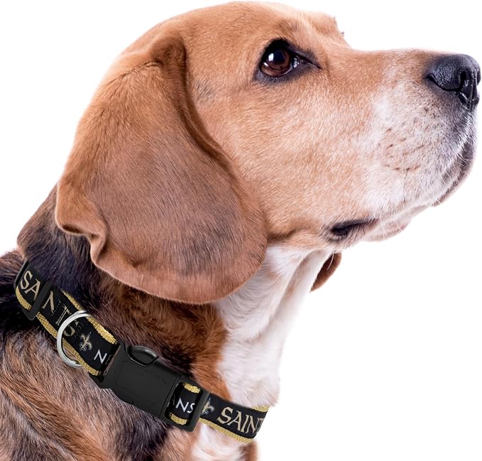 Pets First NFL New Orleans Saints Licensed PET COLLAR, Medium - Image 4
