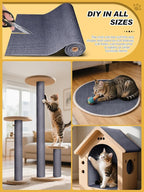 2PCS 39.4"x15.8" Cat Scratch Mat, Trimmable Self-Adhesive Carpet, DIY Climb Cat - Image 3