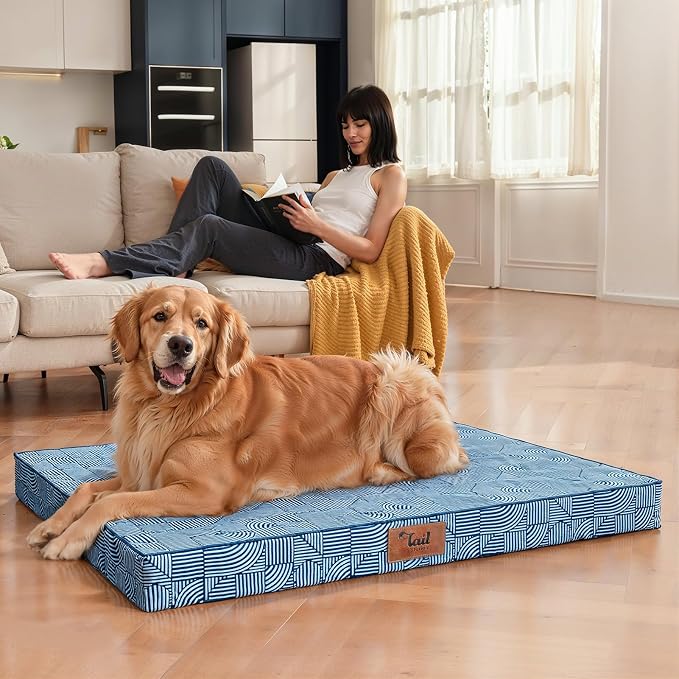 Outdoor Large Washable Dog Bed, Orthopedic Egg Crate Foam Dog Crate Mat - Image 2