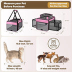 Top and 2 Sides Expandable Cat Carrier 18x11x11, TSA Airline Approved Dog - Image 4