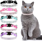 Cat Collars, Rhinestone for Girl Cats Bling Kitten Flower Adjustable Breakaway - Image 7