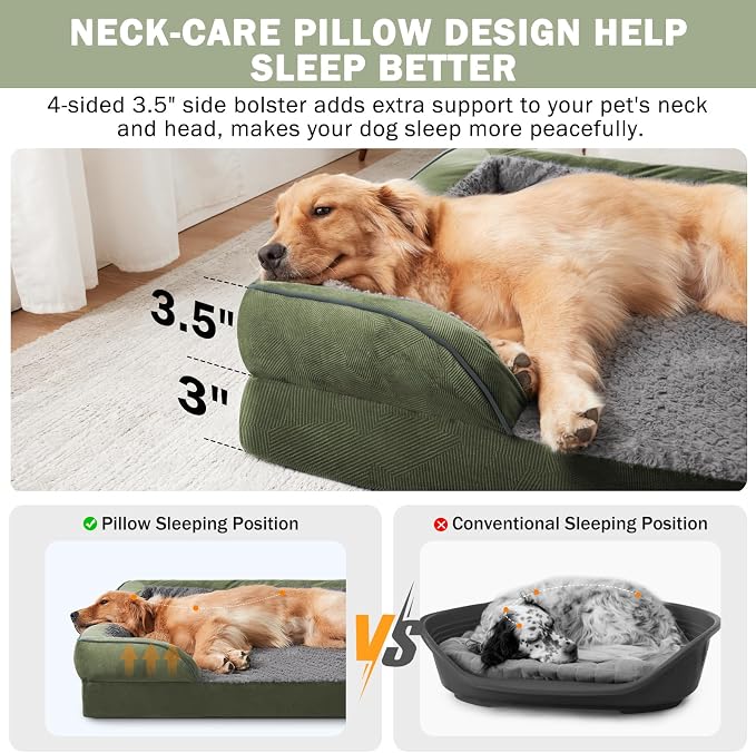 INVENHO Orthopedic Dog Bed for Large Dogs, Washable Waterproof, Egg-Crate Foam - Image 5