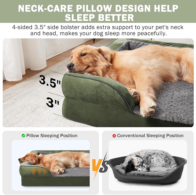 INVENHO Orthopedic Medium Dog Dogs, Egg-Crate Foam Dog Couch - Image 5