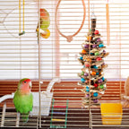 3 Pcs Extra Large Bird Parrot Toy Multicolored Natural Wooden Parrot Cage - Image 6