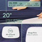 OhGeni 100% Waterproof Mattress Protector, Cal King-Navy Blue Size Mattress Pad - Image 2