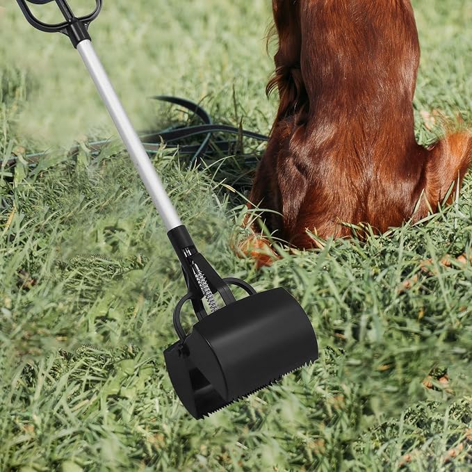 Kisangel Long Handle Pet Waste Scooper Black Dog Waste Picker Outdoor Poop - Image 7