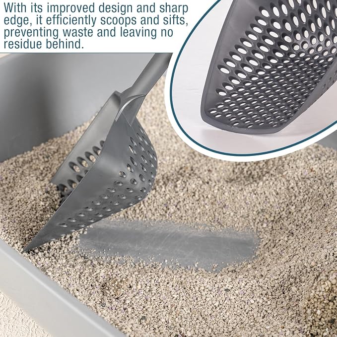 Set of 2 Cat Litter Scoop with Small Holes, Deep Sifting Shovel - Image 3