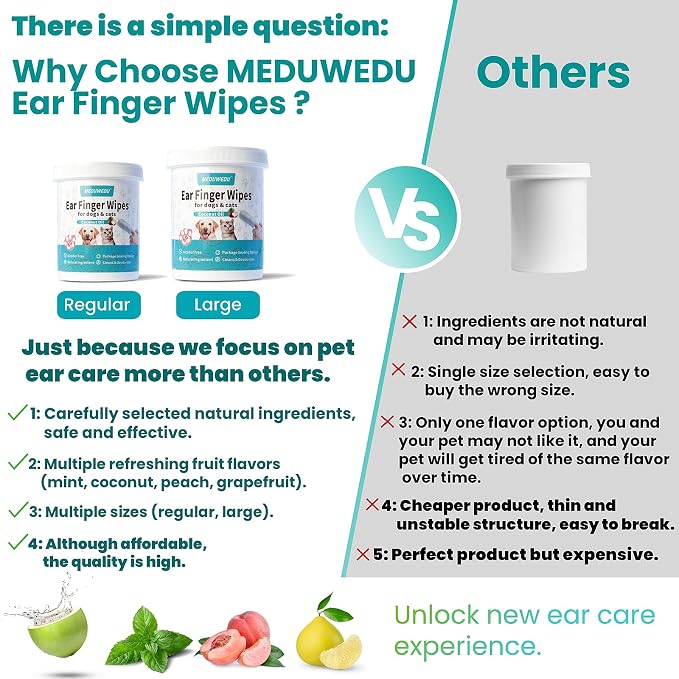 Ear Cleaner Finger Wipes 60 Counts, Dog Ear Cleaner, Grooming Kit Care - Image 7
