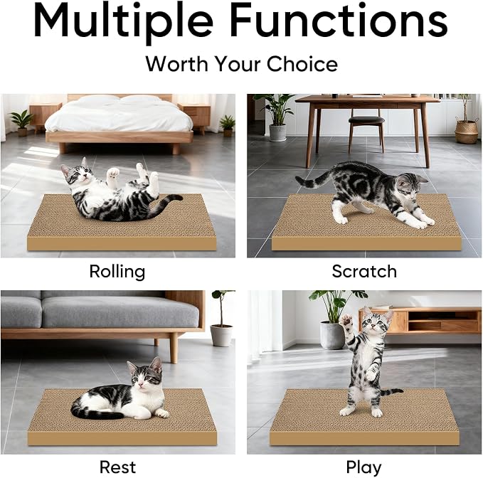 AGYM Cat Scratchers 6 Packs Refill Cat Scratching Pad Cardboard - Image 5