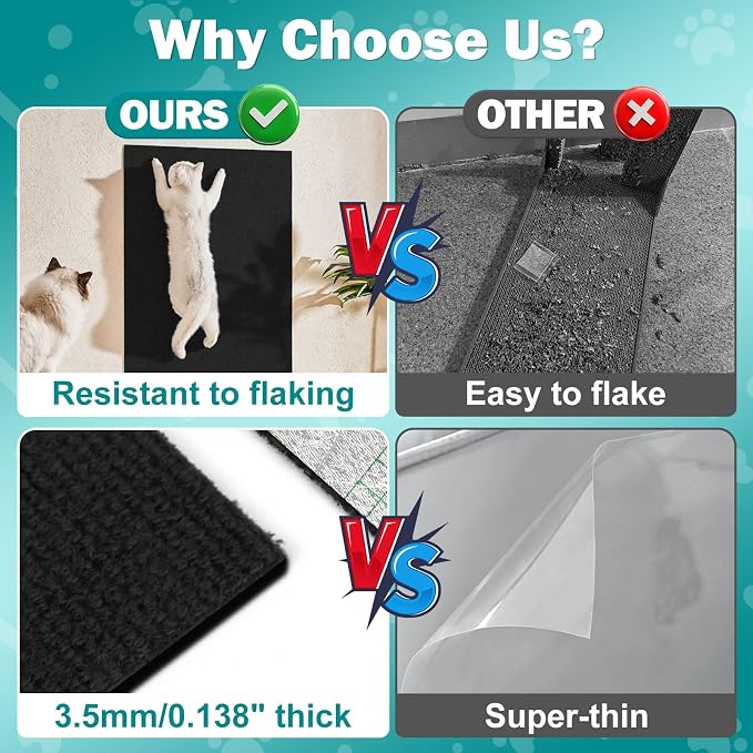 Bed Cat Scratcher Pad, 47.2"x15.8"Cat Scratching Mat, Self-Adhesive Trimmable - Image 2