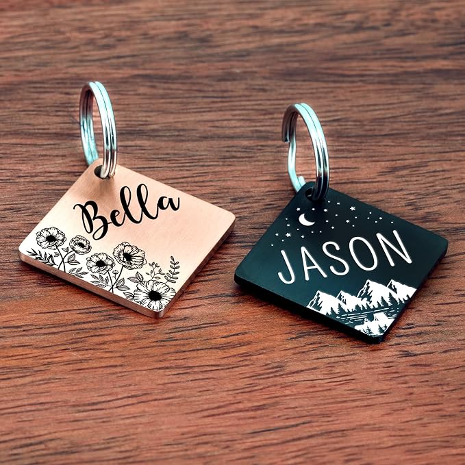 Ultra Joys Stainless Steel Pet ID Tag Dog Name Tags Personalized Front and Back - Image 2