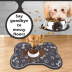 Dog Cat Food Mat, Rapid AbsorbentPet Feeding Mat, Bone Shaped Dog Placemat - Image 4
