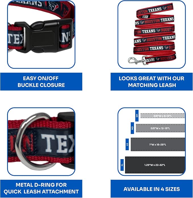 NFL PET Collar Houston Texans Dog Collar, Small Football Team Collar - Image 6
