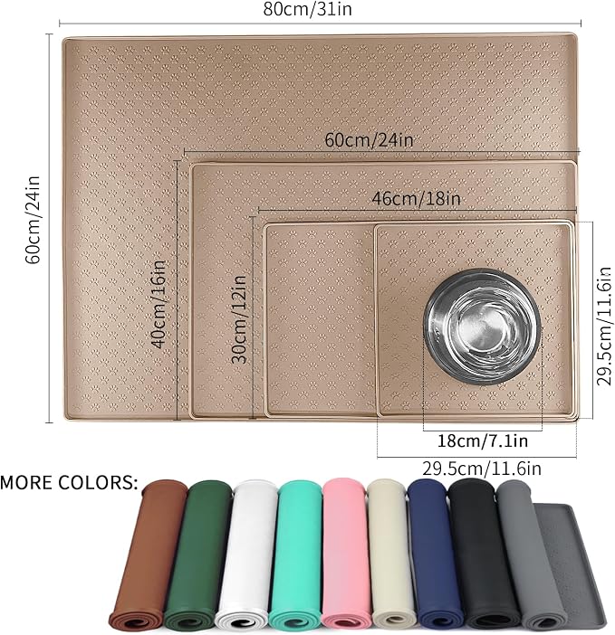 Ptlom Dog Food Mat Anti-Slip Bowl Mats - Image 2