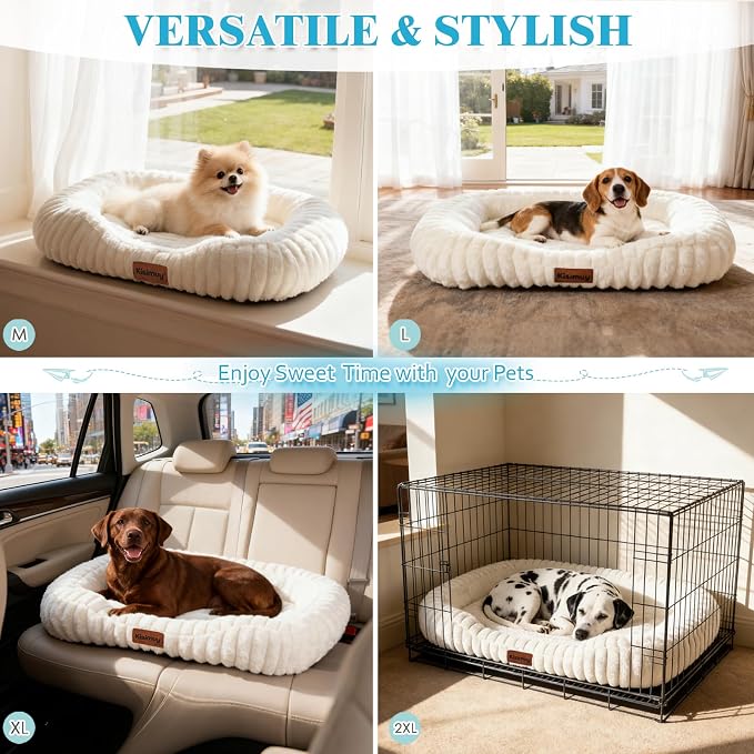Washable Dog Bed for Medium Dogs – Soft Plush Calming Puppy Bed - Image 8