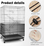 Shappy 2 Pieces Adjustable Bird Cage Seed Catcher Birdcage Cover Nylon Mesh - Image 3