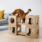 Navaris Modular Cardboard Cat House - Image 2