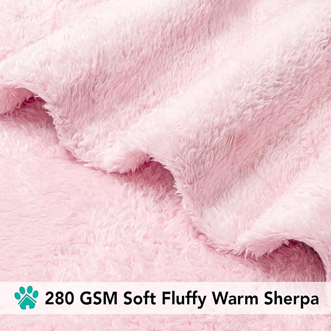 PetAmi Dog Blanket for Large Medium Dogs Pink, Fluffy Soft Puppy Blanket - Image 4