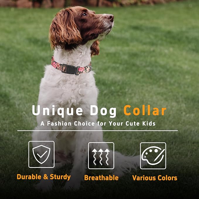 Dog Collar for Boys Girls, Flower Puppy Collar for Small Medium Large Dogs - Image 5