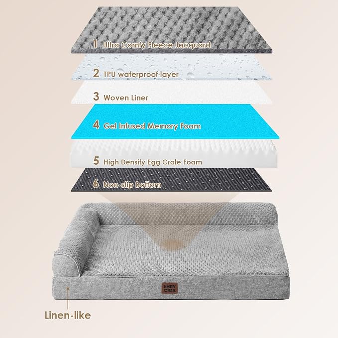 EHEYCIGA XXL Dog Bed Memory Foam, Orthopedic Giant Dog Bed Jumbo - Image 5