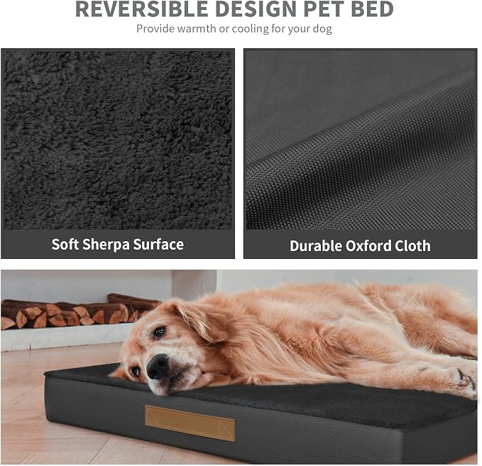 Plush Dog Bed for Medium Dogs, Waterproof Dog Crate Mat Orthopedic Egg Crate - Image 5