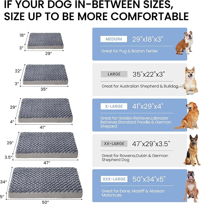 Orthopedic Memory Foam Bed for Large Dogs, Waterproof Cooling Pet Mats for Crate - Image 6