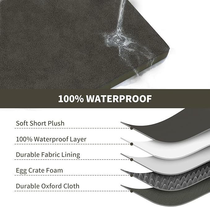 Orthopedic Dog Crate Bed for Extra Large Dogs, XXL Waterproof Comfort Pet Bed - Image 5