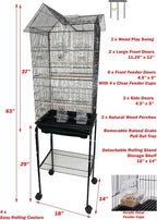 63" Roof Top Bird Flight Parrot Pet House Home Cage - Image 2