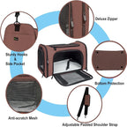 Soft Sided Carrier for Small Medium Cats Dogs, TSA Airline Approved Collapsible - Image 3