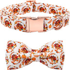 Dog Collar - Thanksgiving Turkey Dog Collar Gift Soft Bow Collar Adjustable by BoboRainbow