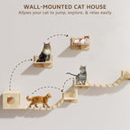 9-in-1 Cat Wall Shelves, Wall Mounted Cats Furniture Set - Image 4