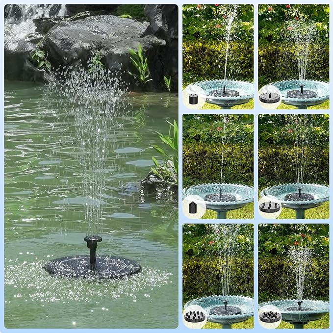 2.5W Solar Bird Bath Fountain Pump, Solar Fountains, Solar Powered Water - Image 4