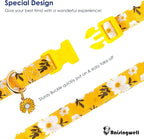 Cotton Dog Collar Yellow Flower Pattern - Image 2