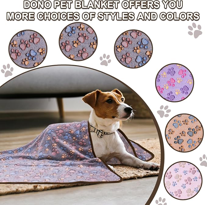 Dono 1 Pack 3 Dog Blankets, Soft Fluffy Fleece Pet Blanket Warm Sleep Mat Paw - Image 6