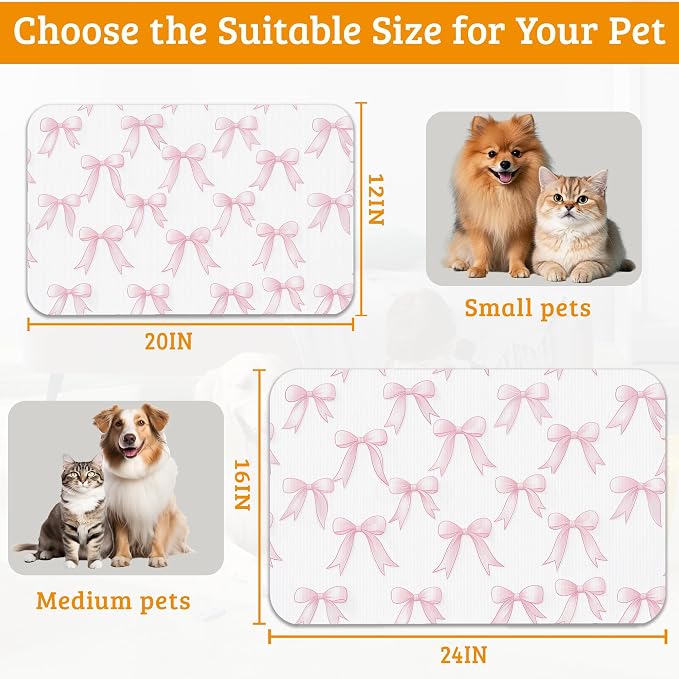 Pet Feeding Mat, Non-Slip Water Bowl Placemat, Pet Supplies 12" x 20" - Image 6