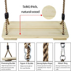 Wooden Swing Seat, Nostalgic Outdoor Wood Swing - Image 3