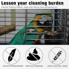 3 Pieces Large Adjustable Bird Cage Cover Seed Feather Catcher Birdcage Nylon - Image 5