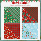 PAWCHIE Christmas Dog Bandanas 4 Pack, Reversible Dog Party Triangle Scarf Bibs - Image 3