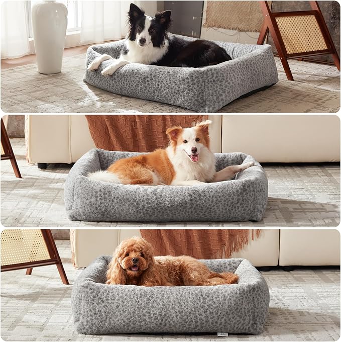 JOEJOY Dog Bed Medium Size Dog, Removable Washable Cover Orthopedic Soft Faux - Image 7