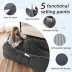 Human Dog Bed, Washable Faux Fur Pet Bed - Image 3