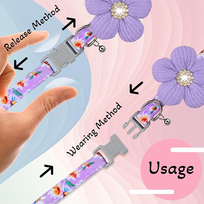Large Dog Collar with Flower, Dog Collars - Image 5
