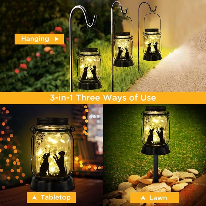 kyoryuger Dog Solar Lanterns 3in1 Dog Lights Garden Decor Gifts - Image 2