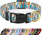 Reflective Dog Collar for Large Dogs, Cute Boho Adjustable Heavy-Duty Nylon by TMOODEL